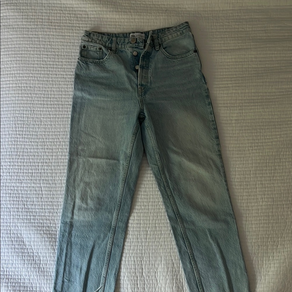 Zara Sky Blue Denim Pants